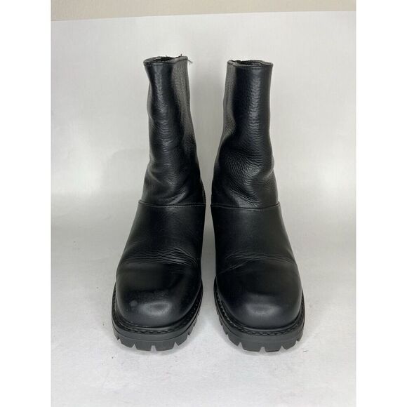 Ll Bean Ankle Boots Women Size 7.5W Black Leather Back Zipper - Picture 4 of 13